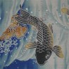 Furoshiki tissu 50x50 bleu - motifs de carpes