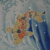 Furoshiki cloth 50x50 blue - carps prints