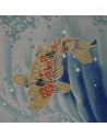 Furoshiki cloth 50x50 blue - carps prints