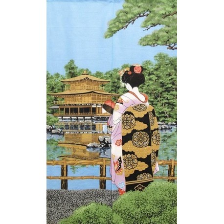 Polyester Noren - Geisha and Kinkakuji