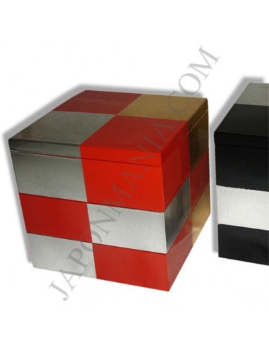 Boite à bento Jûbako 3 étages (sandanjû) - Feuilles d'or et d'argent