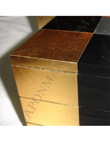 Boite à bento Jûbako 3 étages (sandanjû) - Feuilles d'or et d'argent