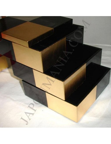 Jûbako Bento Lunch box 3-tier (sandanjû) -  Gold and silver leafs