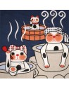 Tenugui Fuku Neko' Collection - At the Onsen