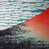 Furoshiki tissu 48x48 bleu - Gaifû kaisei d'Hokusaï