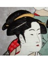 Furoshiki tissu 48x48 gris perlé - Trois beautés d'Utamaro