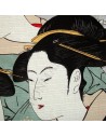 Furoshiki tissu 48x48 gris perlé - Trois beautés d'Utamaro