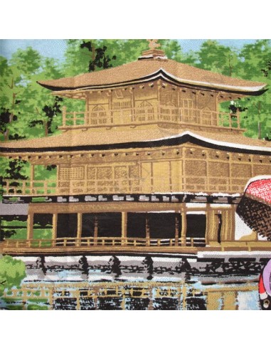 Noren en polyester - Geisha et temple Kinkakuji
