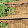 Noren en polyester - Geisha et temple Kinkakuji