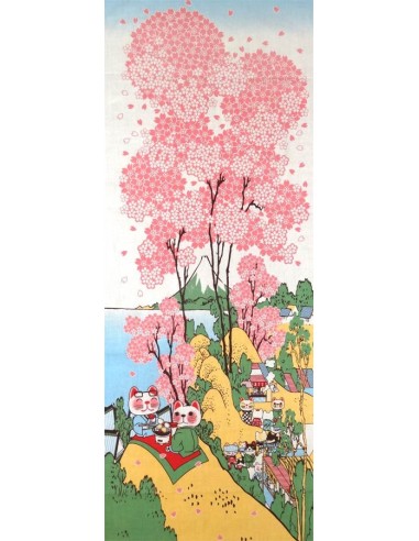 Tenugui Collection Fuku Neko - Hanami