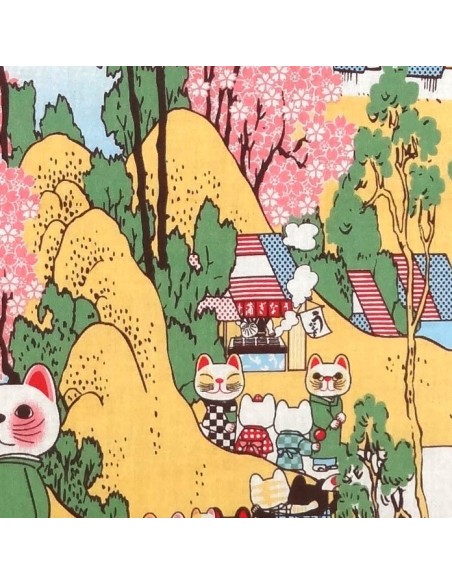 Tenugui Fuku Neko' Collection - Hanami Tenugui Fuku Neko' Collection - Hanami