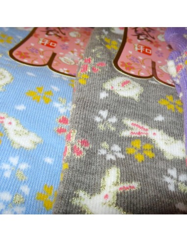 Chaussettes Tabi - Pointure 35 à 39 - Motifs de lapins et fleurs