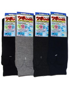 Chaussettes tabi montantes réflexo-massantes ions négatifs unies