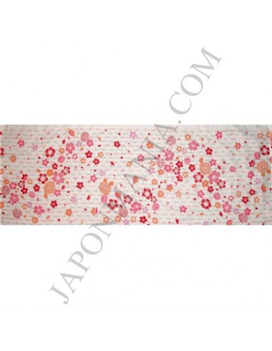 Serviette en gaze 90x34 cm - Fleurs de cerisiers et chrysanthèmes