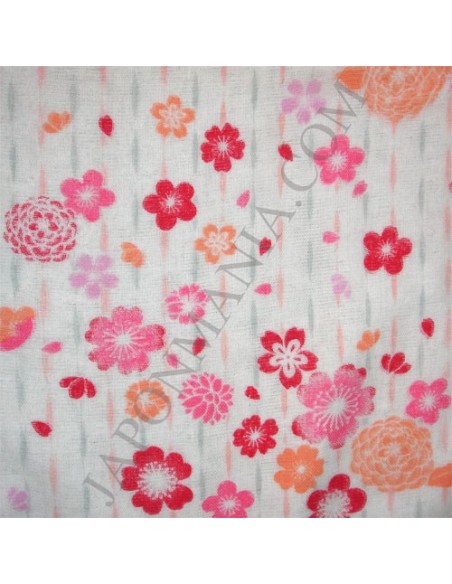 Gauze towel 90x34 cm - Cherry blossoms and chrysanthemums