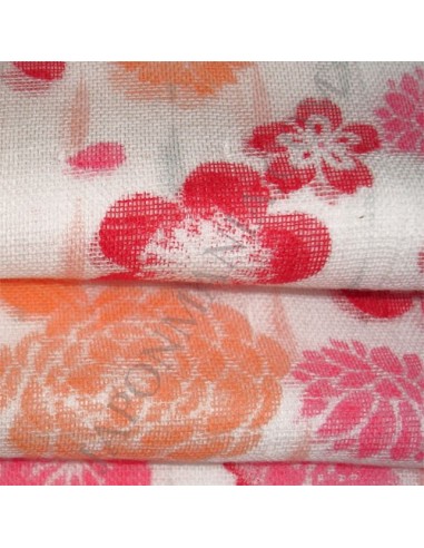 Serviette en gaze 90x34 cm - Fleurs de cerisiers et chrysanthèmes
