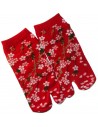 Chaussettes japonaises Tabi - Du 35 au 39 - Motifs de fleurs de cerisier