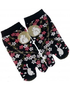 Women Tabi socks - Size 35 to 39 - Yozakura and Tsuki no Usagi prints 2