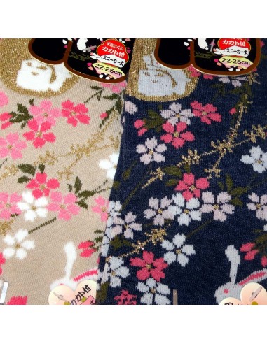Women Tabi socks - Size 35 to 39 - Yozakura and Tsuki no Usagi prints