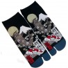 Tabi socks Size 39 to 43 - Fuji Koi and Sakura cherry blossoms