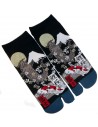 Chaussettes tabi - Du 39 au 43 - Mont fuji, carpes et fleurs de cerisier sakura