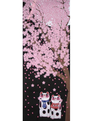 Tenugui Collection Fuku Neko - Yozakura