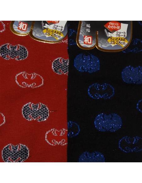 Chaussettes japonaises Tabi mi-mollet - Du 39 au 43 - Motifs chauves-souris Koumori