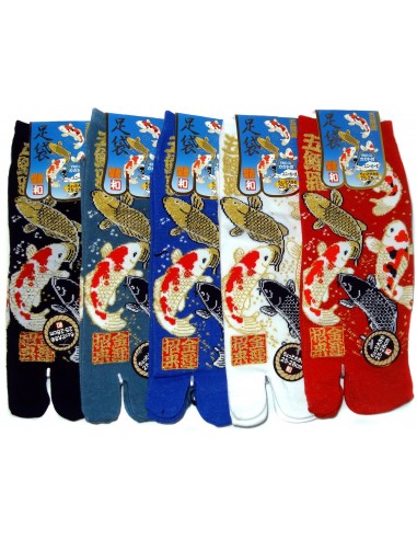 Chaussettes japonaises et chaussettes tabi - Du 39 au 43 - Motifs de carpes Koi