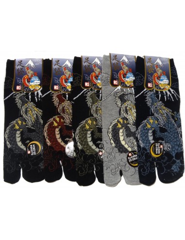 Tabi socks and Japanese socks Size 39 to 43 - Dragon and Mount Fuji