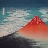 Furoshiki 50x50 bleu - Gaifû kaisei d'Hokusaï - tissu japonais