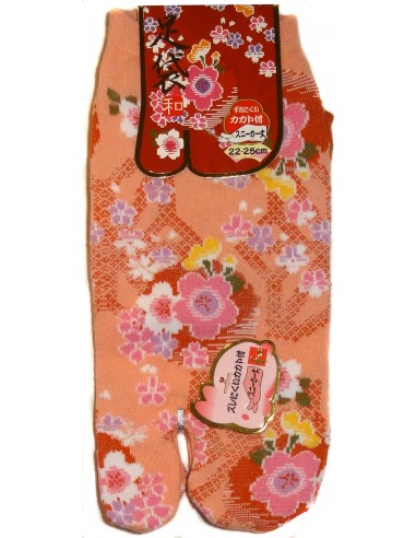 Tabi socks - Size 35 to 39 - Plum blossoms - split toes Japanese socks