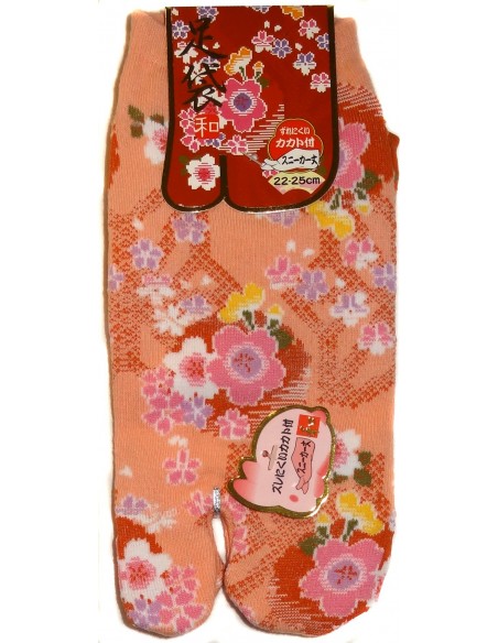 Chaussettes japonaises Tabi - Du 35 au 39 - Fleurs de prunier - chaussettes orteils pour tongs Chaussettes japonaises Tabi - Du 35 au 39 - Fleurs de prunier - chaussettes orteils pour tongs