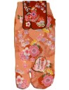 Chaussettes japonaises Tabi - Du 35 au 39 - Fleurs de prunier - chaussettes orteils pour tongs