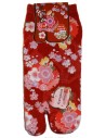 Chaussettes japonaises Tabi - Du 35 au 39 - Fleurs de prunier - chaussettes orteils pour tongs