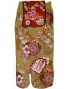 Chaussettes japonaises Tabi - Du 35 au 39 - Fleurs de prunier - chaussettes orteils pour tongs