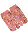 Chaussettes japonaises Tabi - Du 35 au 39 - Fleurs de prunier - chaussettes orteils pour tongs