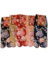 Chaussettes japonaises Tabi - Du 35 au 39 - Fleurs de prunier - chaussettes orteils pour tongs