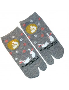 Chaussettes japonaises Tabi - Sakura et Tsuki no Usagi - Chaussettes orteils séparés 2
