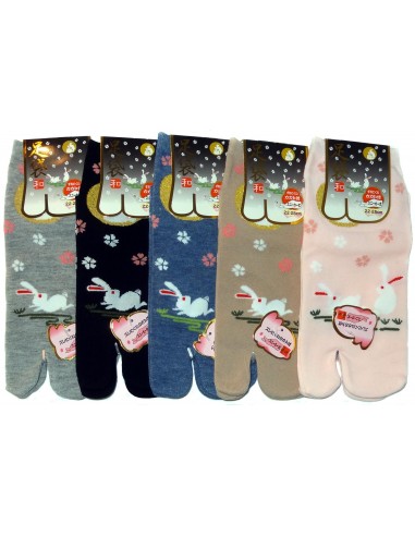 Chaussettes japonaises Tabi - Sakura et Tsuki no Usagi - Chaussettes orteils séparés