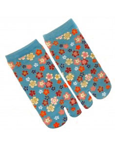 Chaussettes japonaises Tabi - Motifs fleurs de cerisier - Chaussettes à orteils 2
