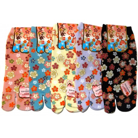Tabi Japanese socks - Cherry blossoms prints - Toe socks