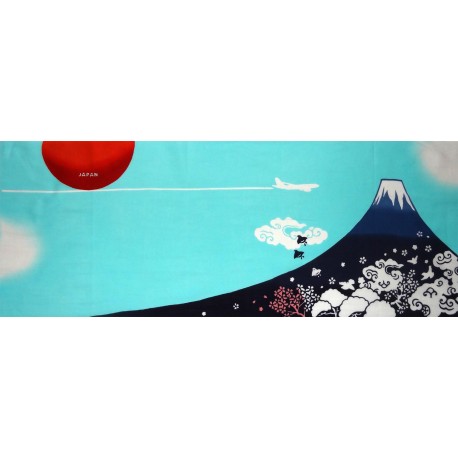 Tenugui - blue reversible - Mount Fuji / Welcome to Japan