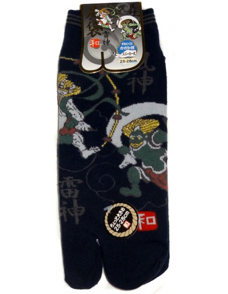 Tabi socks Size 39 to 43 - Fûjin and Raijin Gods print - Split toes socks