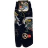 Tabi socks Size 39 to 43 - Fûjin and Raijin Gods print - Split toes socks