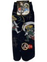 Tabi socks Size 39 to 43 - Fûjin and Raijin Gods print - Split toes socks