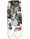 Tabi socks Size 39 to 43 - Fûjin and Raijin Gods print - Split toes socks