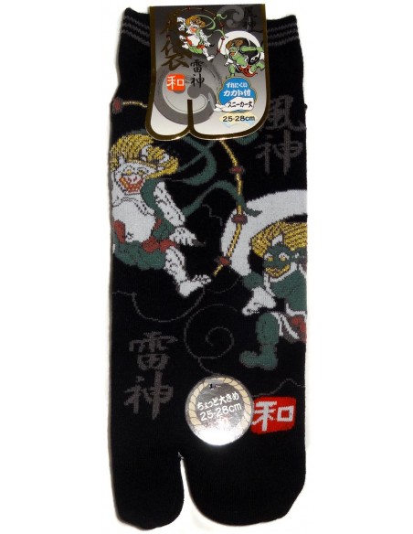 Tabi socks Size 39 to 43 - Fûjin and Raijin Gods print - Split toes socks
