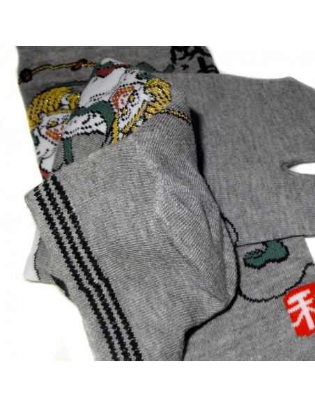 Tabi socks Size 39 to 43 - Fûjin and Raijin Gods print - Split toes socks