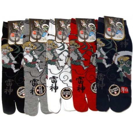 Chaussettes japonaises Tabi - Du 39 au 43 - Dieux Fûjin et Raijin - Chaussettes orteils