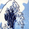 Tenugui Collection Fuku Neko - Grande vague d'Hokusaï